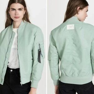 Rag and Bone Manston Bomber Jacket in Mint Green